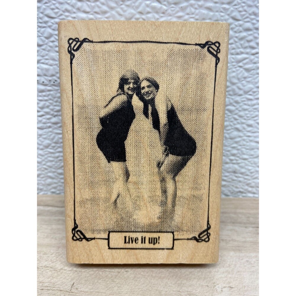 Inkadinkado Live It Up Wood Mounted Rubber Stamp
